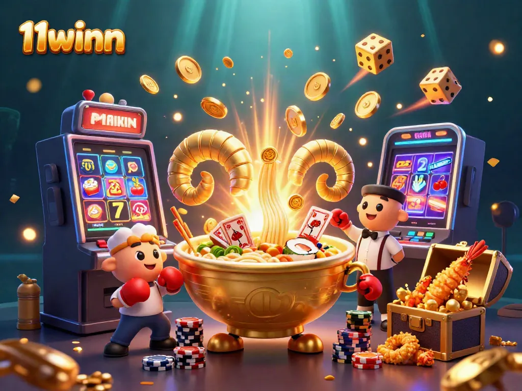 Experience thrilling gameplay at 11winn with a dynamic casino scene featuring characters and game elements.